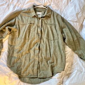 Aerie Sage Green Casual Button-Down Shirt